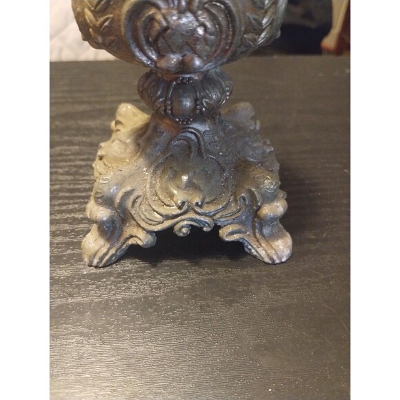 Antique Ornate Cast / Metal Oil Lamp 5" Made in Hong Kong VTG RARE - Picture 13 of 16